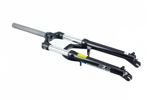 Вилка 26" амортизационная, без резьбы 1-1/8" (28,6мм), шток 240мм, с ходом 100мм, V-brake, Preload, алюминиевая, чёрная XCE 28,