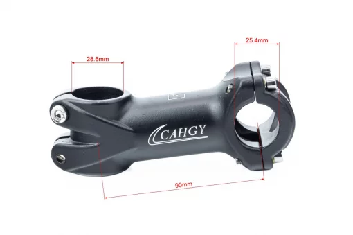 Вынос руля MTB 28,6x25,4х90мм, алюминиевый, чёрный, ВЕЛОЗАПЧАСТИНИ, YQ-412548