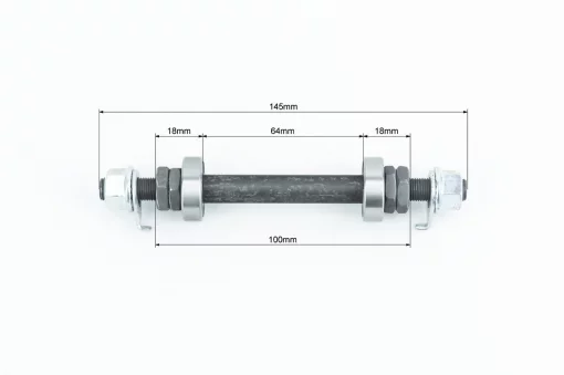 Вісь передня MTB 3/8"х145мм, пром-підшипники 6000 2RS, кріпл. гайка, чорна U-AX12F, ВЕЛОЗАПЧАСТИНИ, YQ-403974