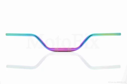 Кермо мото d22-28-22, L770, h110 сталеве (#Plasma, бірюзовий/ліловий), QT-038737