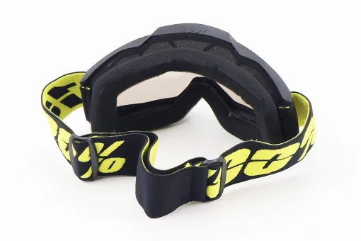 Окуляри кросові/ендуро/АТV, чорні з жовтим ремінцем (дзеркальне скло), FIX-207423