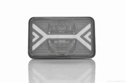 Фара мото діодна, прямокутна, 168*107, H4, IP67, білий/жовтий габарит #C103-7Z1, QT-037622