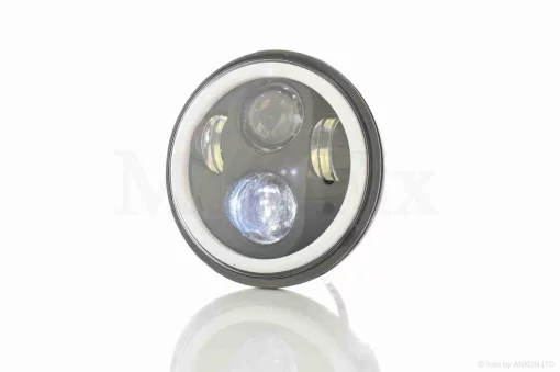 Фара мото діодна, кругла, D144, 2 режими, білий габарит #C23-BK-18L1, QT-037838