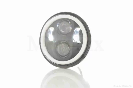 Фара мото діодна, кругла, D144, 2 режими, білий габарит #C23-BK-18L1, QT-037838