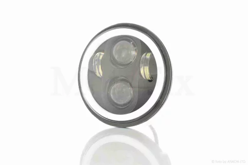 Фара мото діодна, кругла, D144, 2 режими, білий габарит #C23-BK-18L1, QT-037838