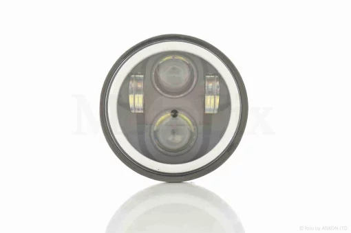 Фара мото діодна, кругла, D144, 2 режими, білий габарит #C23-BK-18L1, QT-037838