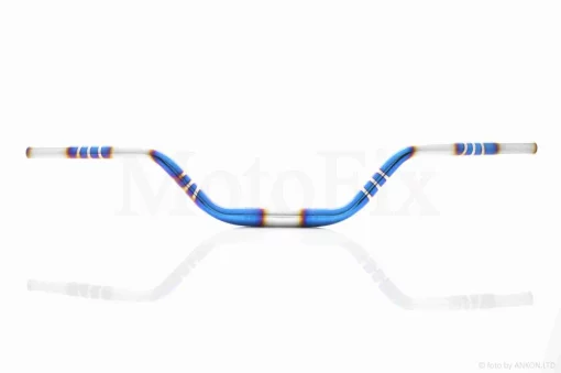 Кермо мото d22-28-22, L770, h110 сталеве (#Plasma, синій/хром), QT-038740