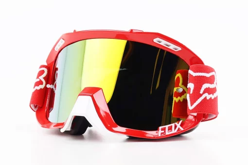 Очки кроссовые/эндуро/АТV, красные (зеркальное желтое стекло), FIX-210728