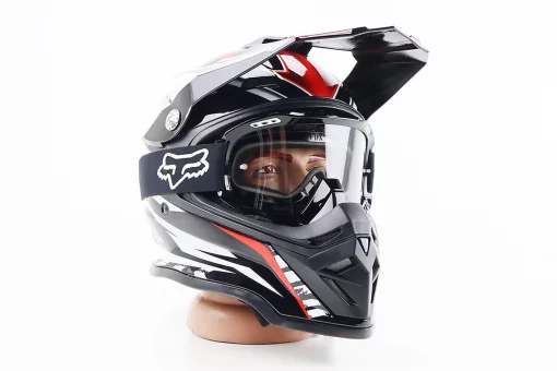 Очки кроссовые/эндуро/АТV, черные (прозрачное стекло), FIX-210730