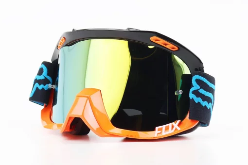 Очки кроссовые/эндуро/АТV, черно-оранжевые (зеркальное желтое стекло), FIX-210734