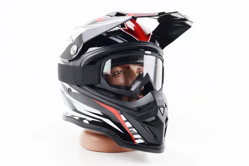 Очки кроссовые, черные (прозрачное стекло), FIX-210741