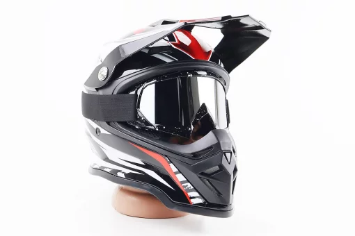 Очки кроссовые, черные с белыми точками (прозрачное стекло), FIX-210743