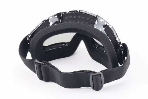 Очки кроссовые, черные с белыми точками (затемненное стекло), FIX-210744