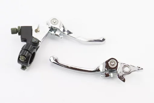 Важелі керма лівий, правий к-кт 2шт (під зчепл./диск. гальмо), відкидний "хром", тип 3, FIX-335430