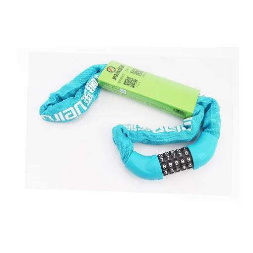 Замок противоугонный цепной 1000х6мм с 5-и значным кодом, голубой 601, ВЕЛОАКСЕСУАРИ, YQ-409818