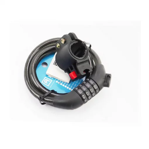 Замок противоугонный тросовый 1000х12мм с 4-х значным кодом, крепл. за трубу сидения, AGL-705, ВЕЛОАКСЕСУАРИ, YQ-409847