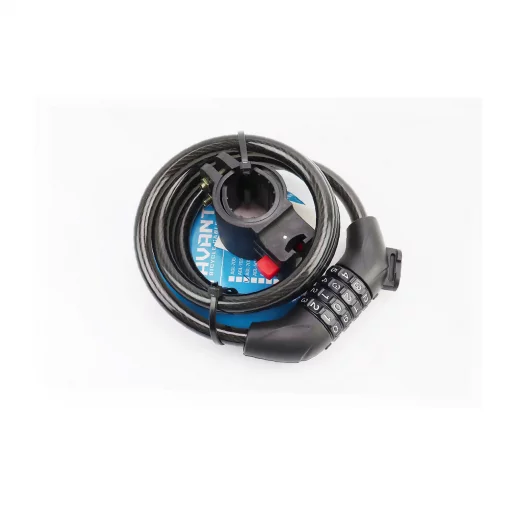 Замок противоугонный тросовый 1200х10мм с 4-х значным кодом, крепл. за трубу сидения, AGL-705, ВЕЛОАКСЕСУАРИ, YQ-409212