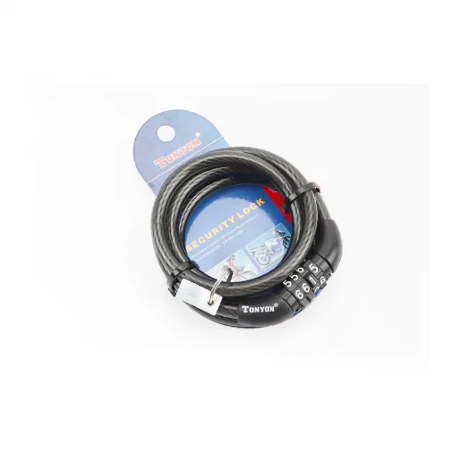 Замок протиугінний тросовий 1200х8мм з 4-х значним кодом (незмінний код), TY532, ВЕЛОАКСЕСУАРИ, YQ-409301