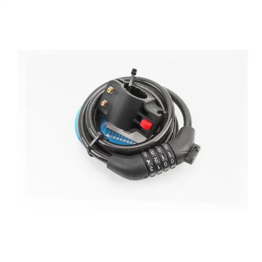 Замок протиугінний тросовий 1500х10мм з 4-х значним кодом, кріпл. за трубу сидіння, AGL-705, ВЕЛОАКСЕСУАРИ, YQ-409213