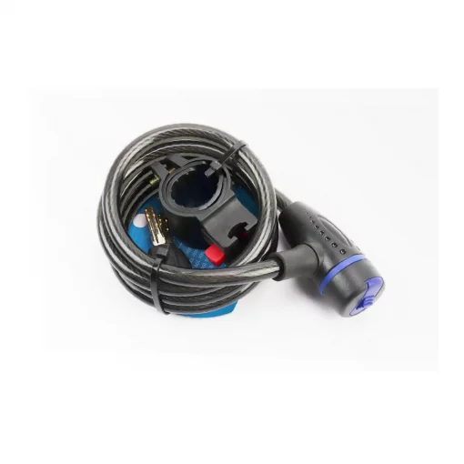 Замок противоугонный тросовый 1500х10мм под ключ, крепл. за трубу сидения, AGL-507, ВЕЛОАКСЕСУАРИ, YQ-409210