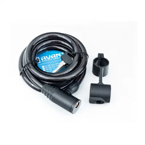 Замок противоугонный тросовый 1500х12мм под ключ, крепл. за трубу сидения, AGL-104, ВЕЛОАКСЕСУАРИ, YQ-409846