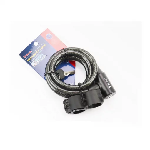 Замок противоугонный тросовый 1500х12мм под ключ, крепл. за трубу сидения, TY505, ВЕЛОАКСЕСУАРИ, YQ-301648