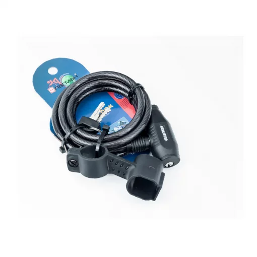 Замок противоугонный тросовый 1500х8мм под ключ, крепл. за трубу сидения, TY520, ВЕЛОАКСЕСУАРИ, YQ-301639