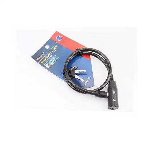 Замок противоугонный тросовый 650х8мм под ключ, TY414, ВЕЛОАКСЕСУАРИ, YQ-301634