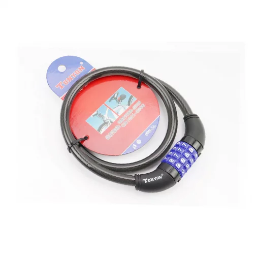 Замок противоугонный тросовый 800х12мм с 4-х значным кодом, TY4271, ВЕЛОАКСЕСУАРИ, YQ-409252