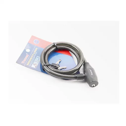 Замок протиугінний тросовий 900х10мм під ключ, TY420, ВЕЛОАКСЕСУАРИ, YQ-409912