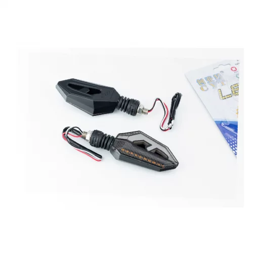 Поворотник диодный на гибкой ножке+габарит, белый LED "СТРЕЛА", секвентальный, к-кт 2шт тип 1, ФАРИ, ПОВОРОТИ, YQ-354206