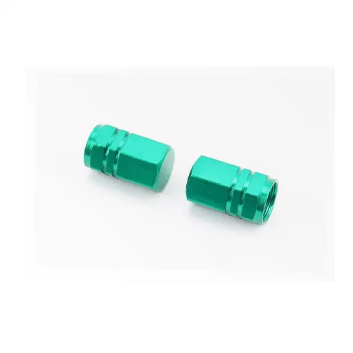 Колпачок ниппеля "ШЕСТИГРАННИК", алюминиевый, зелёный 2шт, ВЕЛОАКСЕСУАРИ, YQ-409411