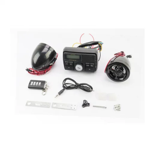 АУДІО-блок з РК дисплеєм (МРЗ-USB/SD, FM, пультДУ, сигналізація)+колонки 2шт, чорні "череп", ЕЛЕКТРОНІКА і компоненти, YQ-337108