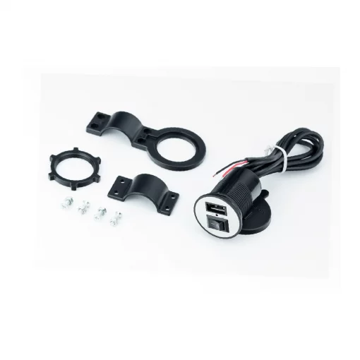 Зарядка USB універсальна на 1 вихід, з кнопкою вмик/вимик (кріплення в пластик/на кермо), ЗЧ-МОТО, YQ-301998