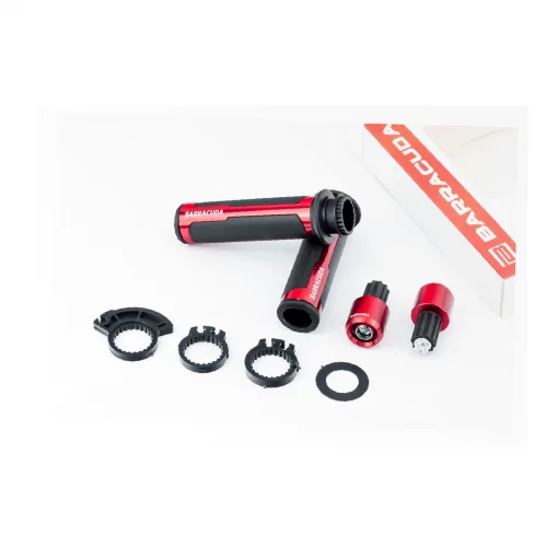 Ручки руля с вставкой, с заглушками, "МЕТАЛЛ", красные, РІЗНЕ, YQ-337922