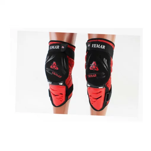 Наколенники защитные (колено+голень) к-кт 2шт, чёрно-красные тип 2, мото ЕКІПІРУВАННЯ, YQ-354031