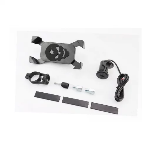 Держатель телефона на руль+USB зарядка, (миним. размер телефона 60*124мм, макс. размер 80*160мм) с удлинителями, РІЗНЕ, YQ-354483