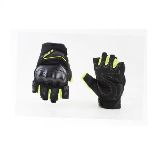 Перчатки мотоциклетные без пальцев M, чёрно-салатовые, мото ЕКІПІРУВАННЯ, YQ-355100