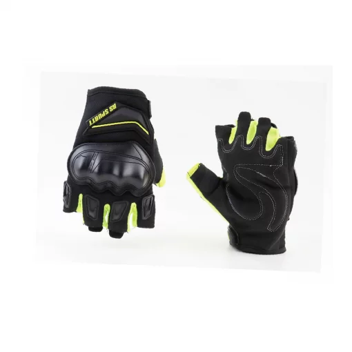 Перчатки мотоциклетные без пальцев XL, чёрно-салатовые, мото ЕКІПІРУВАННЯ, YQ-355102
