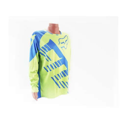 Футболка (Джерсі) чоловіча L-(Polyester 100%), довгі рукави, салатово-синя, ВЕЛОЕКІПІРУВАННЯ, YQ-408164