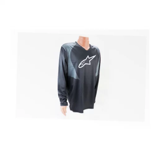 Футболка (Джерси) мужская L-(Polyester 100%), длинные рукава, чёрно-серая, ВЕЛОЕКІПІРУВАННЯ, YQ-408166