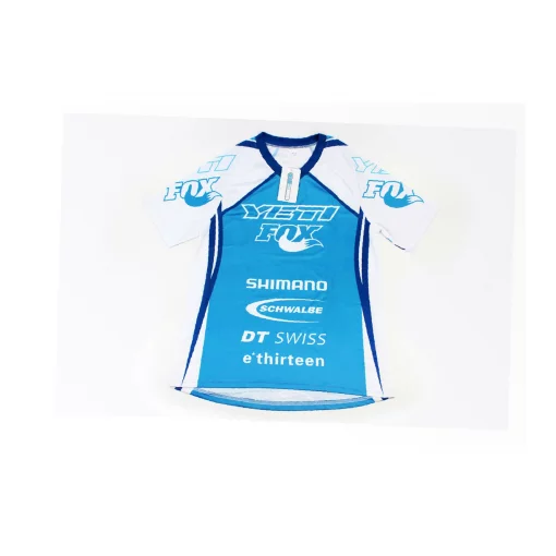 Футболка (Джерси) мужская M-(Polyester 100%), бело-синяя, ВЕЛОЕКІПІРУВАННЯ, YQ-408137