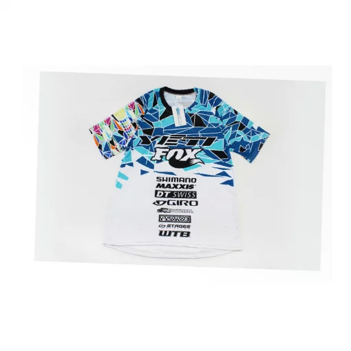 Футболка (Джерсі) чоловіча M-(Polyester 80% / Spandex 20%), біло-синьо-чорна, ВЕЛОЕКІПІРУВАННЯ, YQ-408139