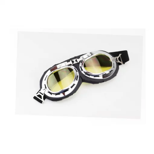 Очки "РЕТРО", чёрно-серебристые (жёлтое стекло), MT-006, ШОЛОМИ, YQ-360185