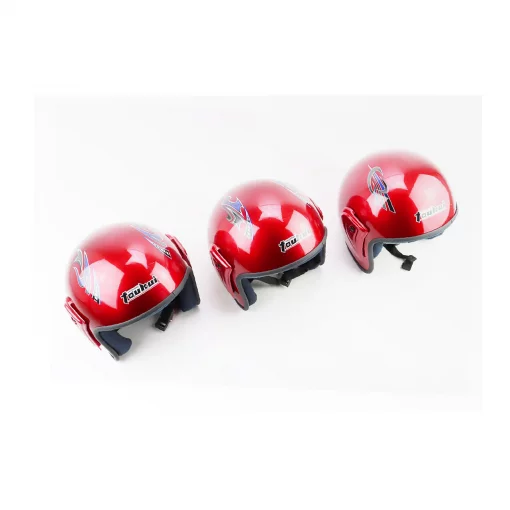 Шлем открытый HK-215, красный с синим рисунком (незначительные отличия рисунков, возможны дефекты покраски), ШОЛОМИ, YQ-360343