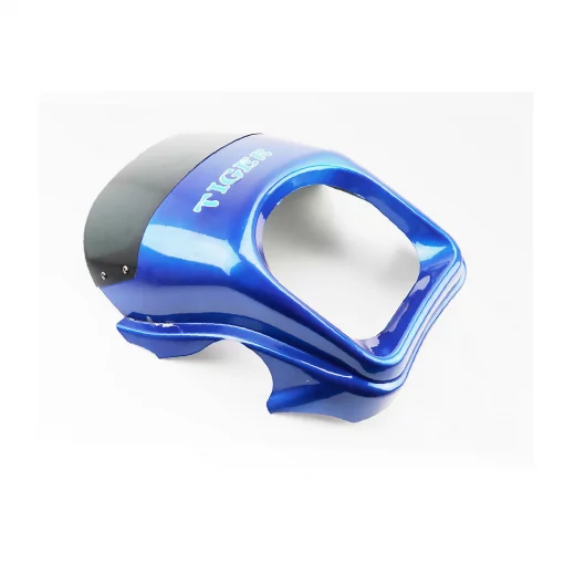 УЦІНКА Пластик-обтічник фари круглої "TIGER"+вітровик, синій (відламаний шматочок, незначні потертості, див. фото), ЗЧ-МОТО,