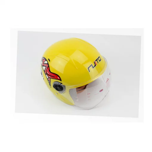 Шлем детский открытый Т68, жёлтый с красно-бело-чёрным рисунком, ШОЛОМИ, YQ-360065