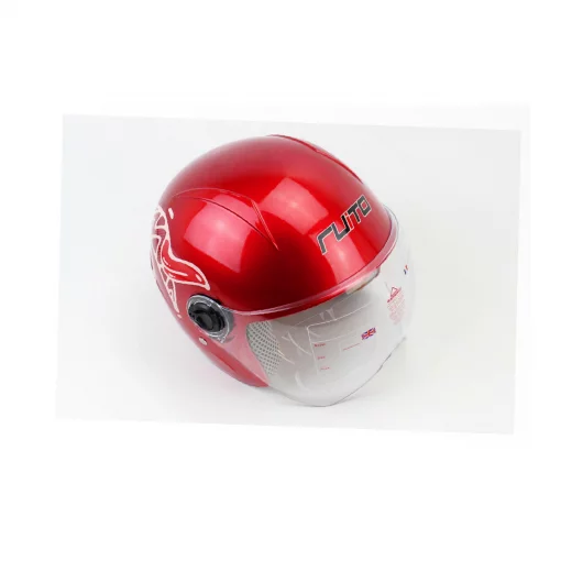 Шолом дитячий відкритий Т68, червоний з біло-червоним малюнком, ШОЛОМИ, YQ-360066