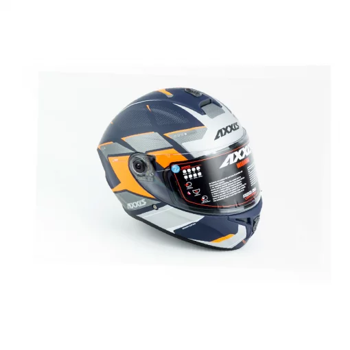 Шолом інтеграл (стандарт DOT/ECE) DRAKEN SUNRAY L (59-60см), синьо-помаранчевий мат, ШОЛОМИ, YQ-360574