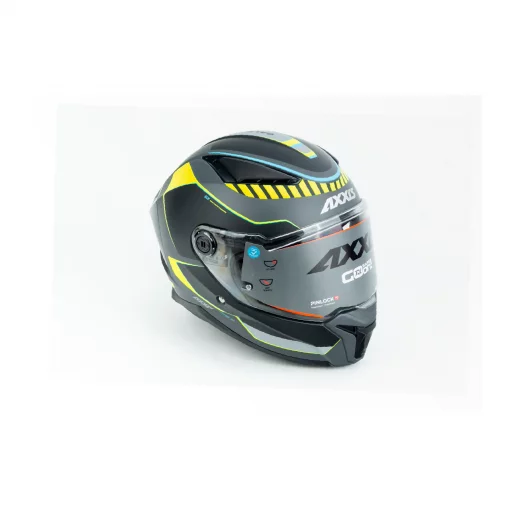 Шлем интеграл (стандарт DOT/ECE), выдвижные очки PANTHER SV GALE S (55-56см), чёрно-салатовый мат, ШОЛОМИ, YQ-360595